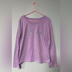 Calvin Klein Lavender Purple long sleeve shirt, Kid size Large 10-12